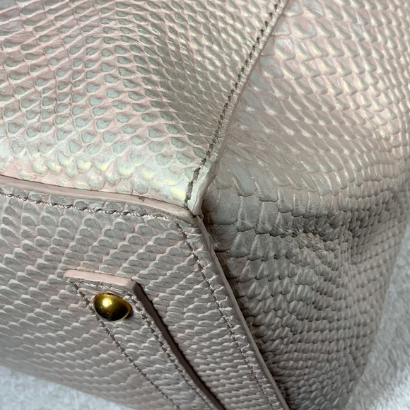 Dooney & Bourke Large Naomi Pink Snakeskin Satchel - Picture 12 of 16